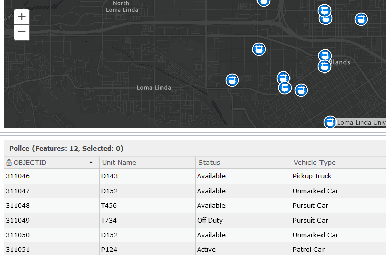 نمایش جدول ویژیگی لایه بر روی نقشه با استفاده از Arcgis API