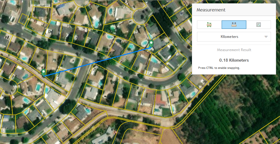 ایجاد ابزار اندازه‌گیری بر روی نقشه به کمک ArcGIS API