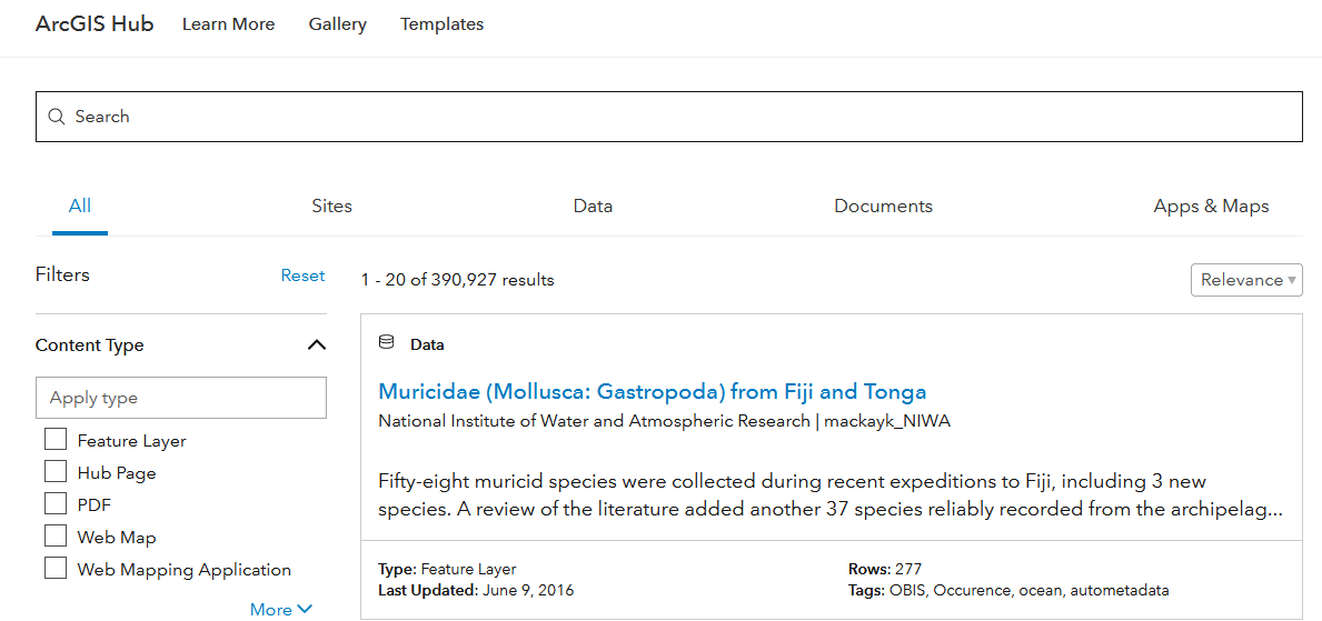 سایت Esri Open Data Hub