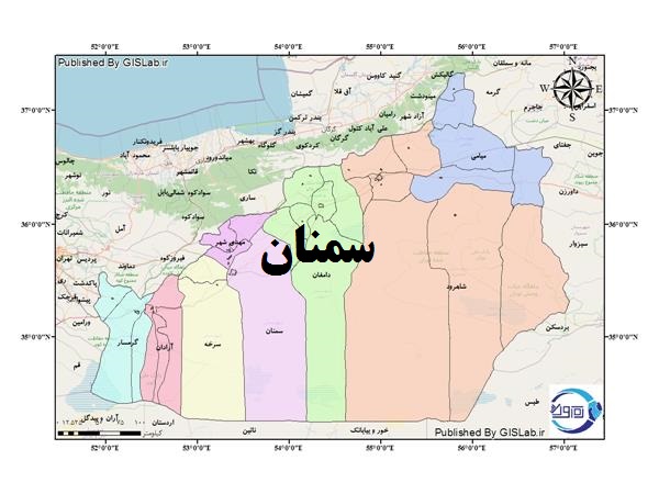 تقسیمات جغرافیایی استان سمنان